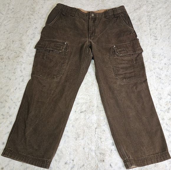 Duluth Trading Men's Brown Cargo Workwear pants Short 38x28 - Picture 2 of 14